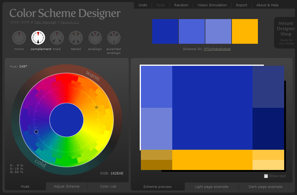 Color scheme 3 tool